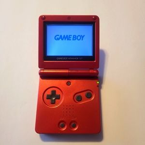 Nintendo Game Boy Advance SP Handheld System - Flame Red with Charger